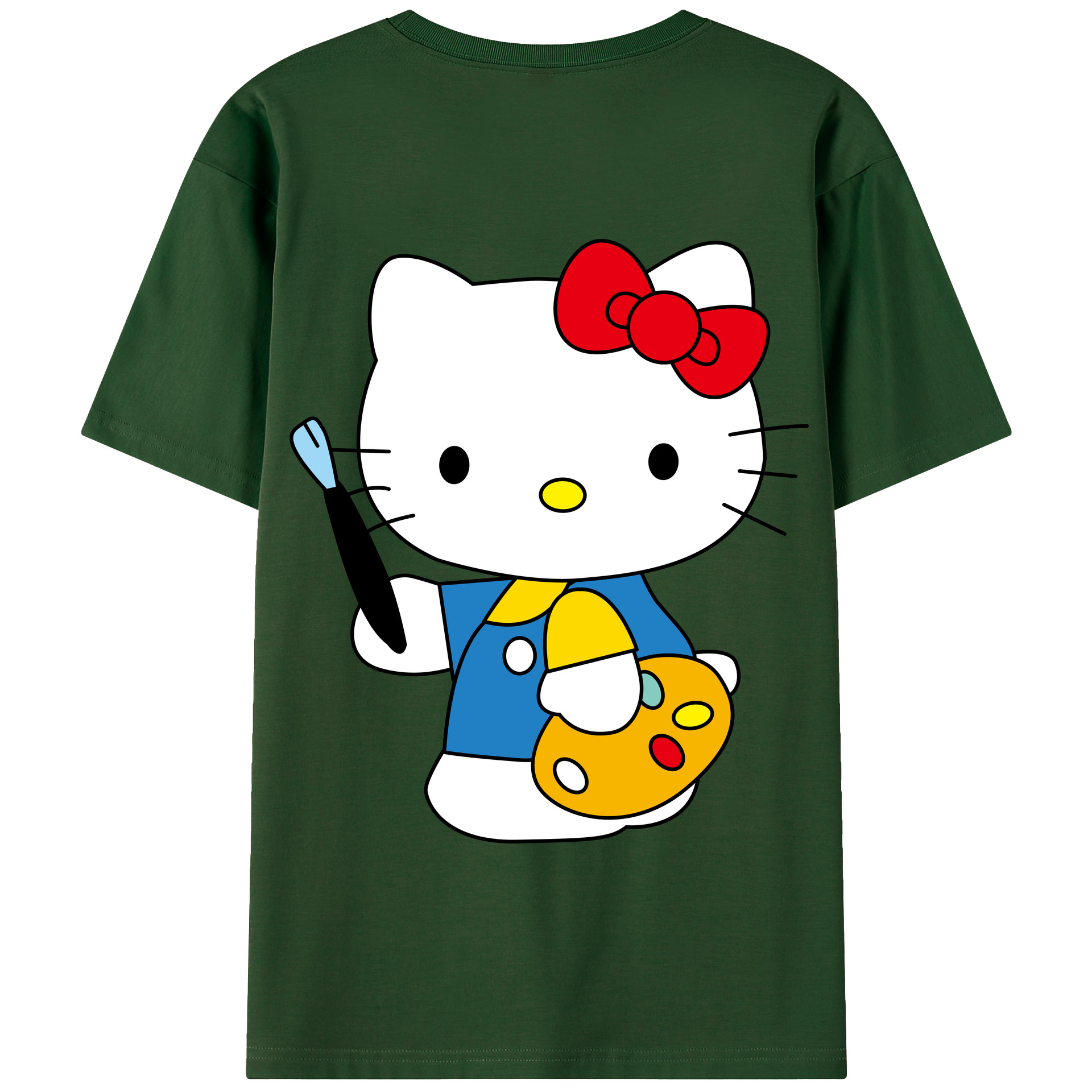 （画像用） Hello Kitty ハローキティ 綿100％半袖Tシャツ（背面プリント）